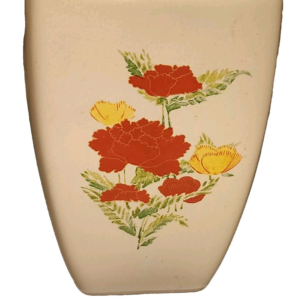 IMARI Bud Vase Milk Glass Orange Multi Floral 7" Avon 1991 - Picture 6 of 12